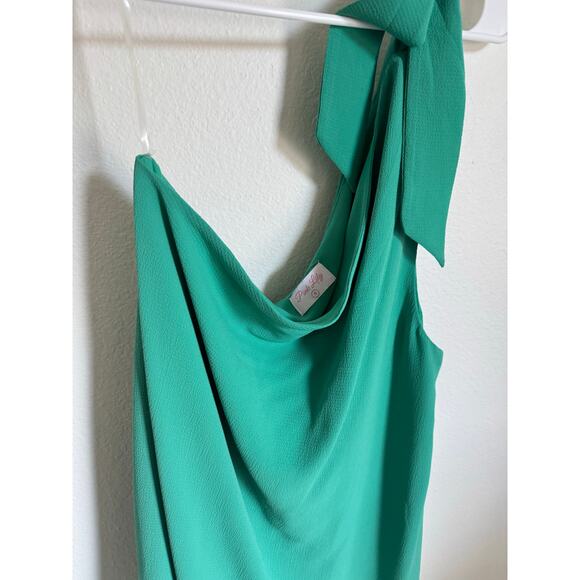PINK LILY BOUTIQUE One Shoulder Green Mini Dress Size Small - Picture 2 of 7